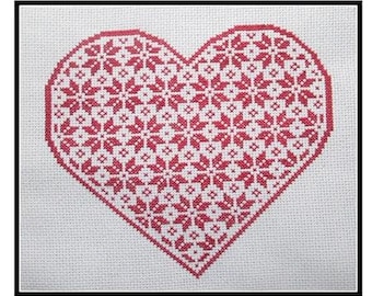 The Stitcherhood Quaker Heart Cross Stitch Pattern - Valentine’s Day Cross Stitch Pattern ~ Counted Cross Stitch