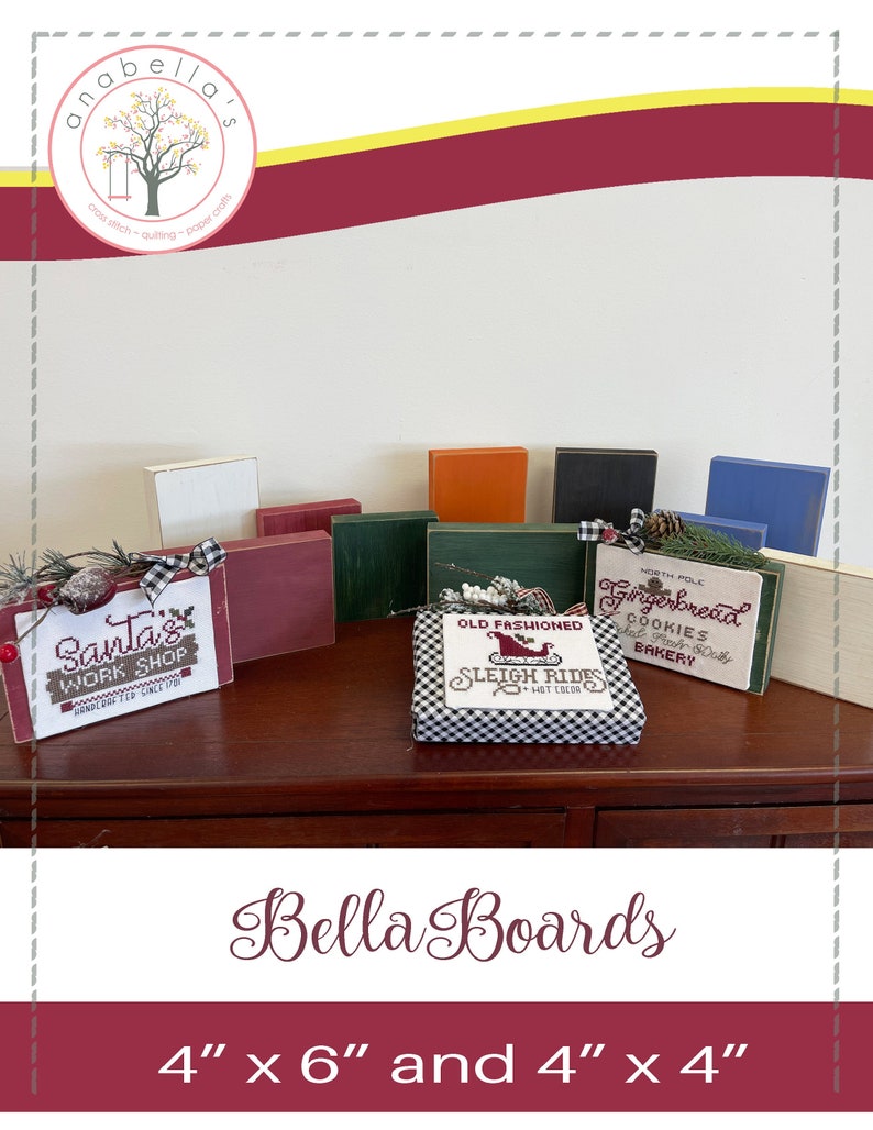 May include: A collection of eight wooden signs with various Christmas themes. The signs are painted in different colors, including red, green, white, and black. The signs are 4 inches by 6 inches and 4 inches by 4 inches. The signs are decorated with various Christmas-themed images and text, including Santa's Workshop, Old Fashioned Sleigh Rides, and North Pole Gingerbread Cookies.
