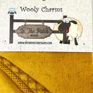 In the Patch Designs ~ Wooly Charms Chedder 5ct ~ 5" x 5" ~ Wool Charm Packs ~ Cross Stitch Finishing ~ Anabella's Cross Stitch