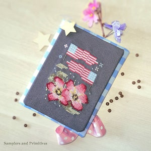 Samplers Primitives FLOWERS Of FREEDOM  PDF Cross Stitch Pattern ~Samplers Primitives Cross Stitch Patterns ~ Instant Download