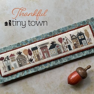 NEW! Heart in Hand THANKFUL Tiny Town Cross Stitch Pattern - Heart in Hand Cross Stitch ~ Thanksgiving Cross Stitch ~ Anabella&#39;s