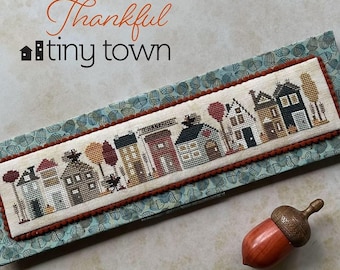 NEW! Heart in Hand THANKFUL Tiny Town Cross Stitch Pattern - Heart in Hand Cross Stitch ~ Thanksgiving Cross Stitch ~ Anabella's