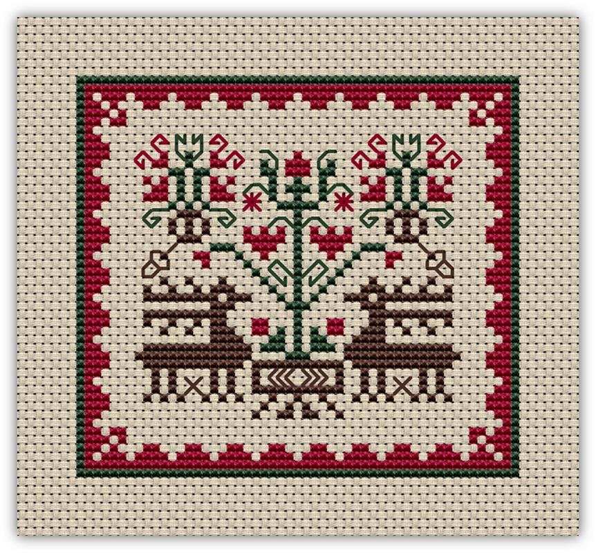 Happiness is HeartMade CHRISTMAS REINDEER Cross Stitch - Etsy