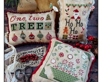 Puntini Puntini Christmas Trio Cross Stitch Pattern ~ Needlework Marketplace ~ New Cross Stitch ~ Christmas Cross Stitch