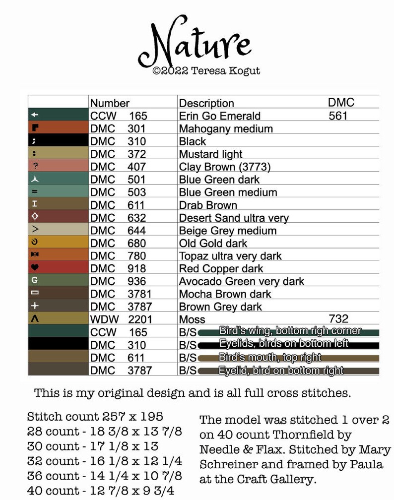 2023 Nashville Needlework Market Teresa Kogut Nature Cross Etsy