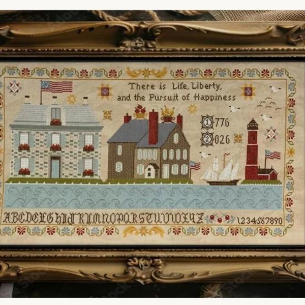 Seashore Sampler Cross Stitch Chart by Twin Peak Primitives  |  Summer Cross Stitch Sampler - Twin Peak Primitives Cross Stitch ~ Anabella's