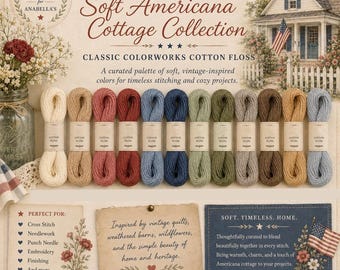 Soft Americana Floss Collection by Anabella’s | Classic Colorworks Cotton Floss for Cross Stitch & Embroidery