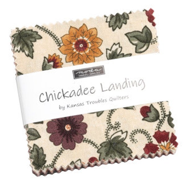 Chickadee Landing Fabric Mini Charm Pack by Kansas Troubles Quilters for Moda Fabrics ~ 2.5" Fabric Squares  ~ Moda Pre-cuts