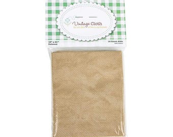Lori Holt of Bee in My Bonnet Vintage Cloth 14 Count Aida Oatmeal ~ Lori Holt Cross Stitch ~ 14  Count Cross Stitch Fabric ~ 14 count Aida