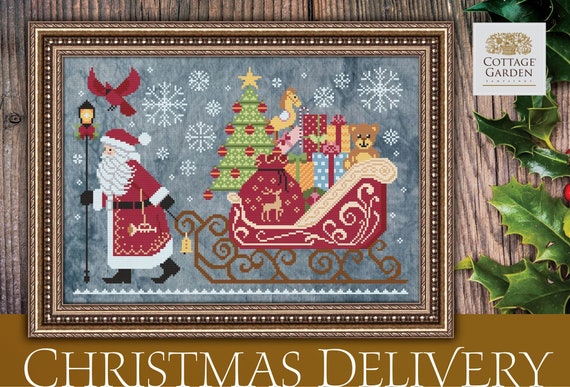 Cottage Garden Samplings CHRISTMAS DELIVERY Cross Stitch Pattern - Christmas Cross Stitch
