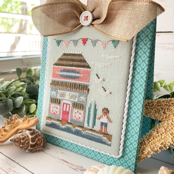 Country Cottage Needleworks Beach Boardwalk Part Two SURF SHOP  Cross Stitch Pattern ~ Summer Cross Stitch