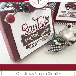 Anabella's Needleart Christmas Simple Smalls™ SANTA'S WORKSHOP Cross Stitch Pattern Christmas Cross Stitch image 3