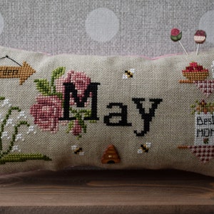 When I THINK of MAY PDF Cross Stitch Pattern by Puntini Puntini - Immediate Download pdf file