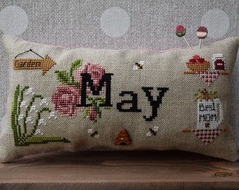 When I THINK of MAY PDF Cross Stitch Pattern by Puntini Puntini - Immediate Download pdf file