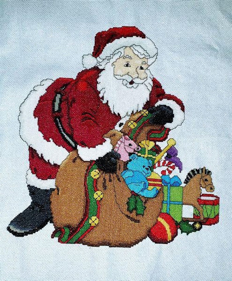 White Willow Stitching VINTAGE SANTA Cross Stitch Pattern Christmas Cross Stitch