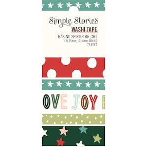 Simple Stories Baking Spirits Bright Washi Tape ~   Christmas Washi Tape ~ 75 Feet