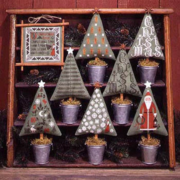 The Prairie Schooler CHRISTMAS TREES  Cross Stitch Pattern ~ Christmas Cross Stitch ~ Prairie Schooler Cross Stitch