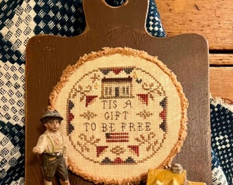 Homespun Elegance TIS a GIFT To Be FREE Cross Stitch Pattern - Patriotic Cross Stitch