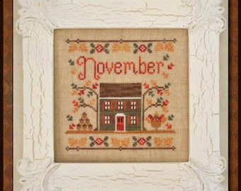 Country Cottage Needleworks Cottage of the Month - NOVEMBER Cross Stitch Pattern
