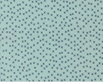 Moda Sweetwater Vintage X Aqua Fabric ~ Fabric by the yard and half-yard ~ Sweetwater Fabric - Moda Fabric
