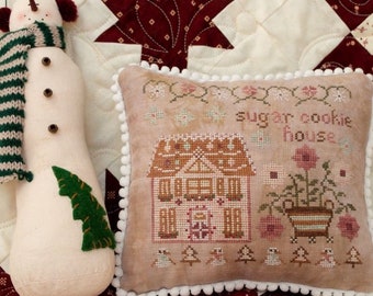 Pansy Patch Quilts & Stitchery ~ SUGAR COOKIE HOUSE Cross Stitch Pattern ~ Christmas Cross Stitch