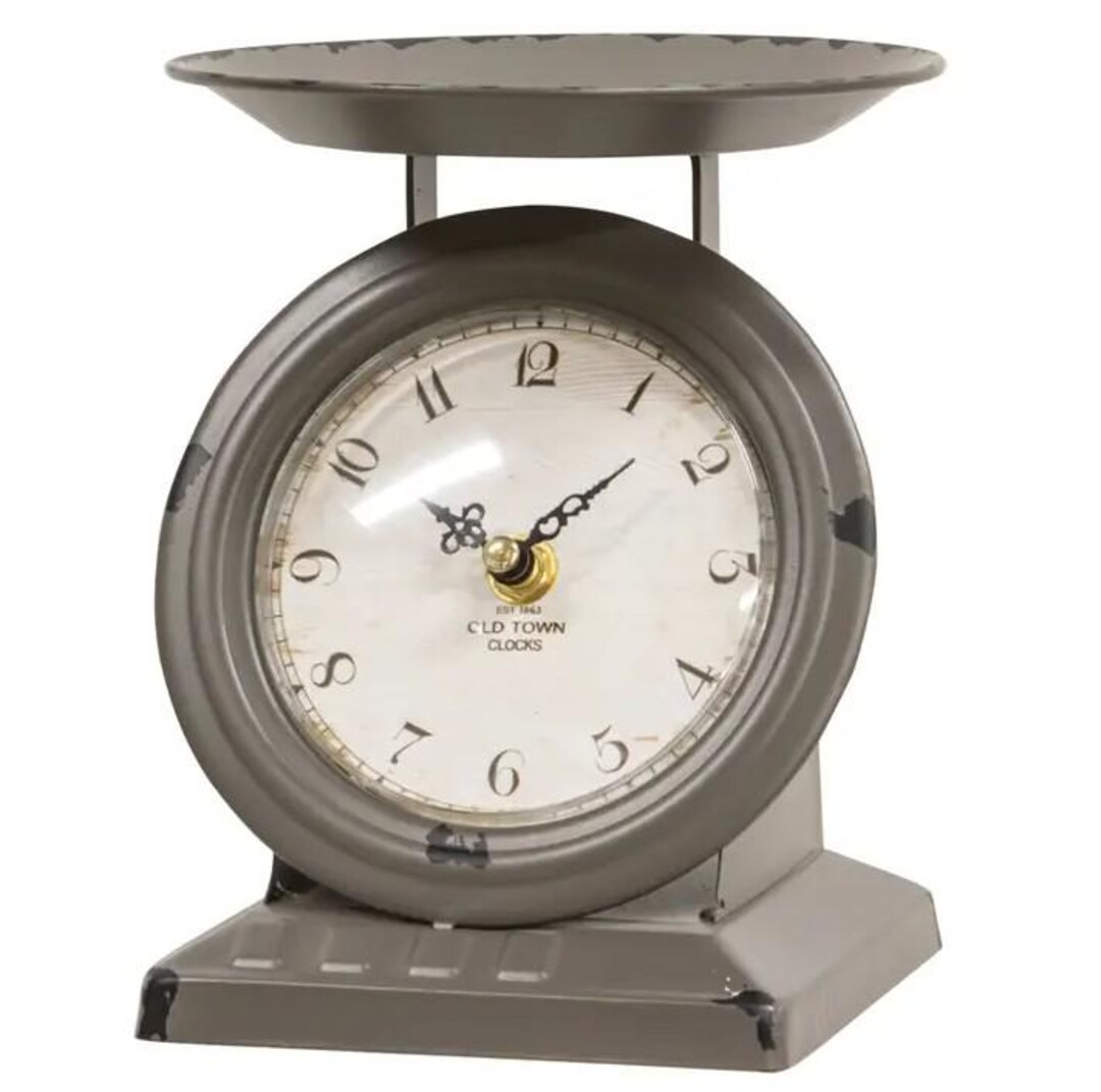 Scale Like Clock Gray Vintage Clock Scale | Farmhouse Scale | Farmhouse Clock | Scale ...