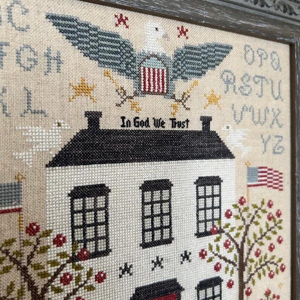 Liberty and Union  Cross Stitch chart by Annie Beez Folk Art - Patriotic Cross Stitch - USA 250th Cross Stitch - Anabella's