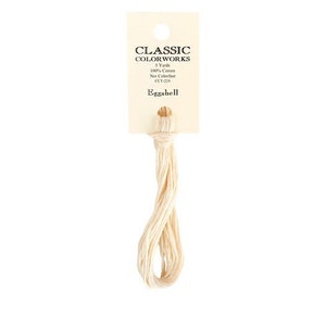 May include: A skein of Eggshell Classic Colorworks embroidery floss, 100% cotton, 5 yards, CCT-224.