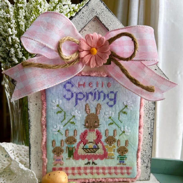 Hello Spring Cross Stitch by Annie Beez Folk Art - Anabella's - Spring Cross Stitch