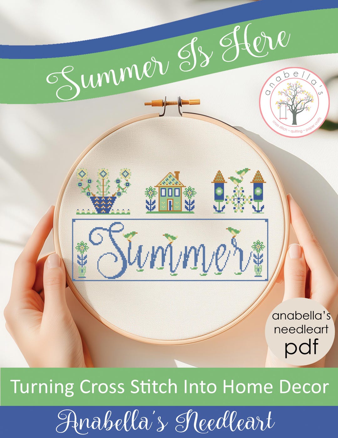 DIGITAL Cross Stitch ~ Summer is Here Cross Stitch Chart PDF Cross ...