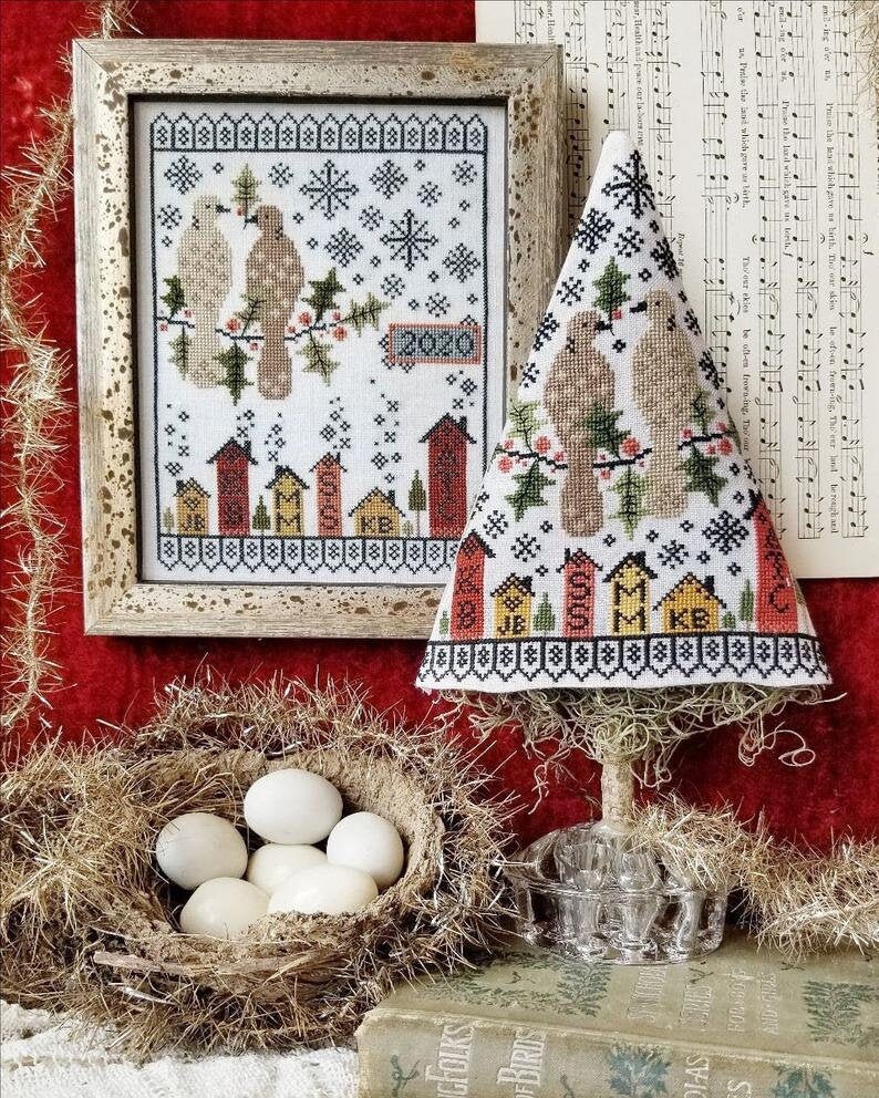 Hello From Liz Mathews SECOND DAY of CHRISTMAS Cross Stitch | Etsy