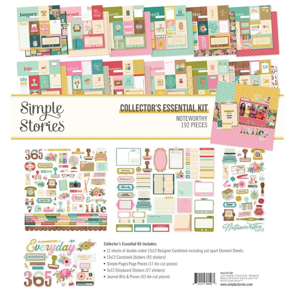 New Simple Stories NOTEWORTHY 12x 12 Scrapbook Kit New Scrapbook