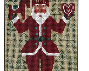 New! PRAIRIE SCHOOLER SANTA 2024  Snowy Night Cross Stitch Pattern - Prairie Schooler Snowy Night ~ New Prairie Schooler Santa