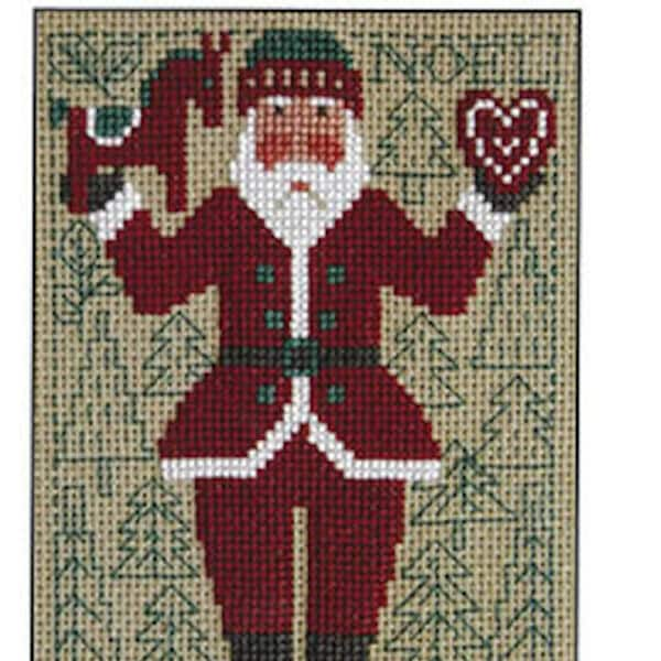 New! PRAIRIE SCHOOLER SANTA 2024  Snowy Night Cross Stitch Pattern - Prairie Schooler Snowy Night ~ New Prairie Schooler Santa