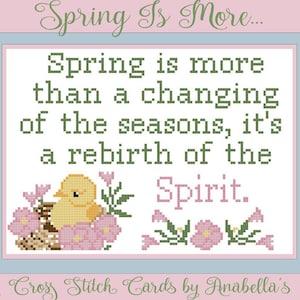 PDF Anabella’s Needleart Cross Stitch Cards™  Spring Is More...  Cross Stitch Pattern ~  Spring  Cross Stitch  ~ Anabella&#39;s