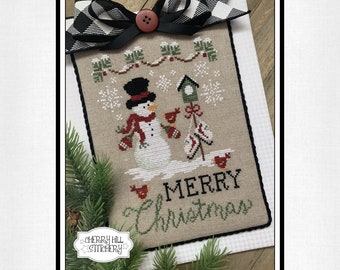 Cherry Hill Stitchery Cross Stitch Pattern Christmas MERRY CHRISTMAS - PDF Cross Stitch Pattern