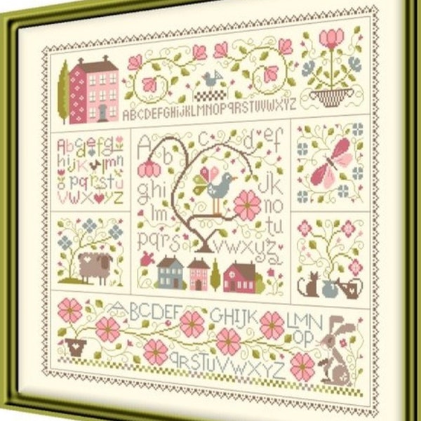 Jardin Prive' Composition Florale 3 Cross Stitch Pattern  - New Cross Stitch