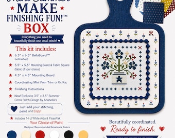 Mini Summer Cross Stitch Make Finishing Fun™ Box | Summer Cross Stitch Finishing Kit | BellaBoard Finish Kit | Limited Summer Stitch Box