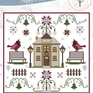 NEW Anabella&#39;s Needleart Happy at Home Winter  Cross Stitch Pattern ~ Anabella&#39;s Cross Stitch ~ New Cross Stitch ~ Winter Cross Stitch