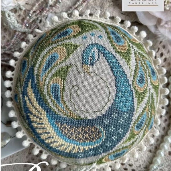 PRE-Order - Cottage Garden Samplings ~ Peacock Pin Cushion Cross Stitch Pattern - New Cross  Stitch Pattern