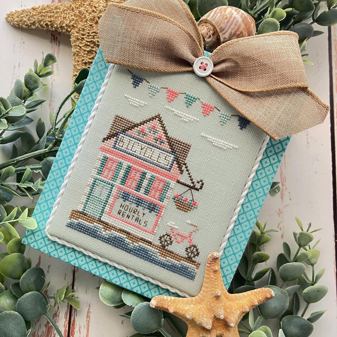 Country Cottage Needleworks Beach Boardwalk Part Three BIKE SHOP Cross