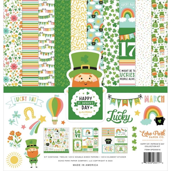 New! Echo Park Happy St Patrick's Day 12" x 12" Scrapbook Kit ~ New Scrapbook Kit ~ St. Patrick's Day Collection Kit ~ Echo Park Paper