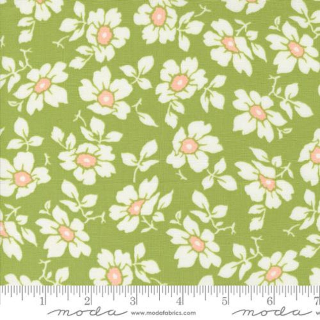 Moda ~ Fig Tree & Co -jelly and Jam Flour Sack Daisy Green