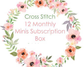 NEW! Anabella's 12 Monthly Minis Cross Stitch Subscription Box  ~ JUNE Cross Stitch Subscription Box ~ Pre-Order