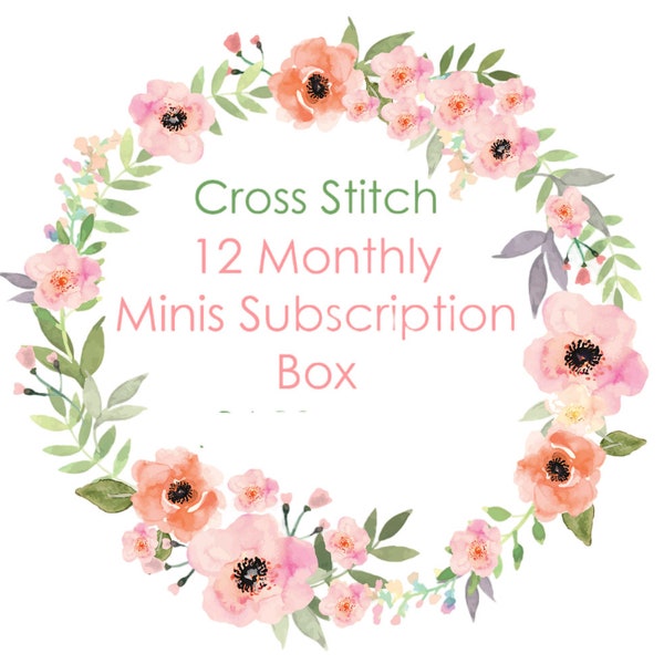 NEW! Anabella's 12 Monthly Minis Cross Stitch Subscription Box  ~ JUNE Cross Stitch Subscription Box ~ Pre-Order