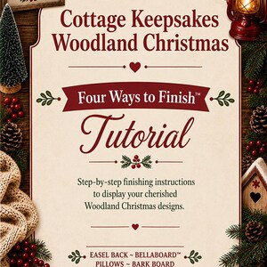 Cottage Keepsakes Woodland Christmas Collection | 3 Primitive Christmas Cross Stitch Designs + Four Ways To Finish™