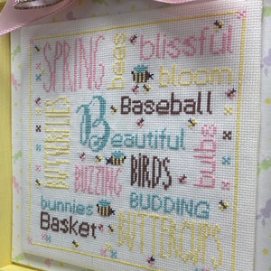 Anabella&#39;s Needleart Tray Displays ™  SPRING B&#39;s Cross Stitch Pattern ~ Spring Cross Stitch