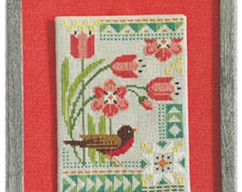 Robin Pickens Robin's Spring - Seasonal Courier Cross Stitch pattern ~ Robin Pickens Cross Stitch ~ Anabella's ~ New Cross Stitch