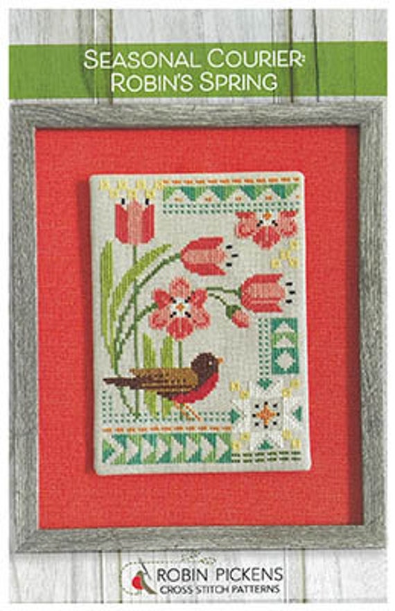 Robin Pickens Robin's Spring - Seasonal Courier Cross Stitch pattern ~ Robin Pickens Cross Stitch ~ Anabella's ~ New Cross Stitch