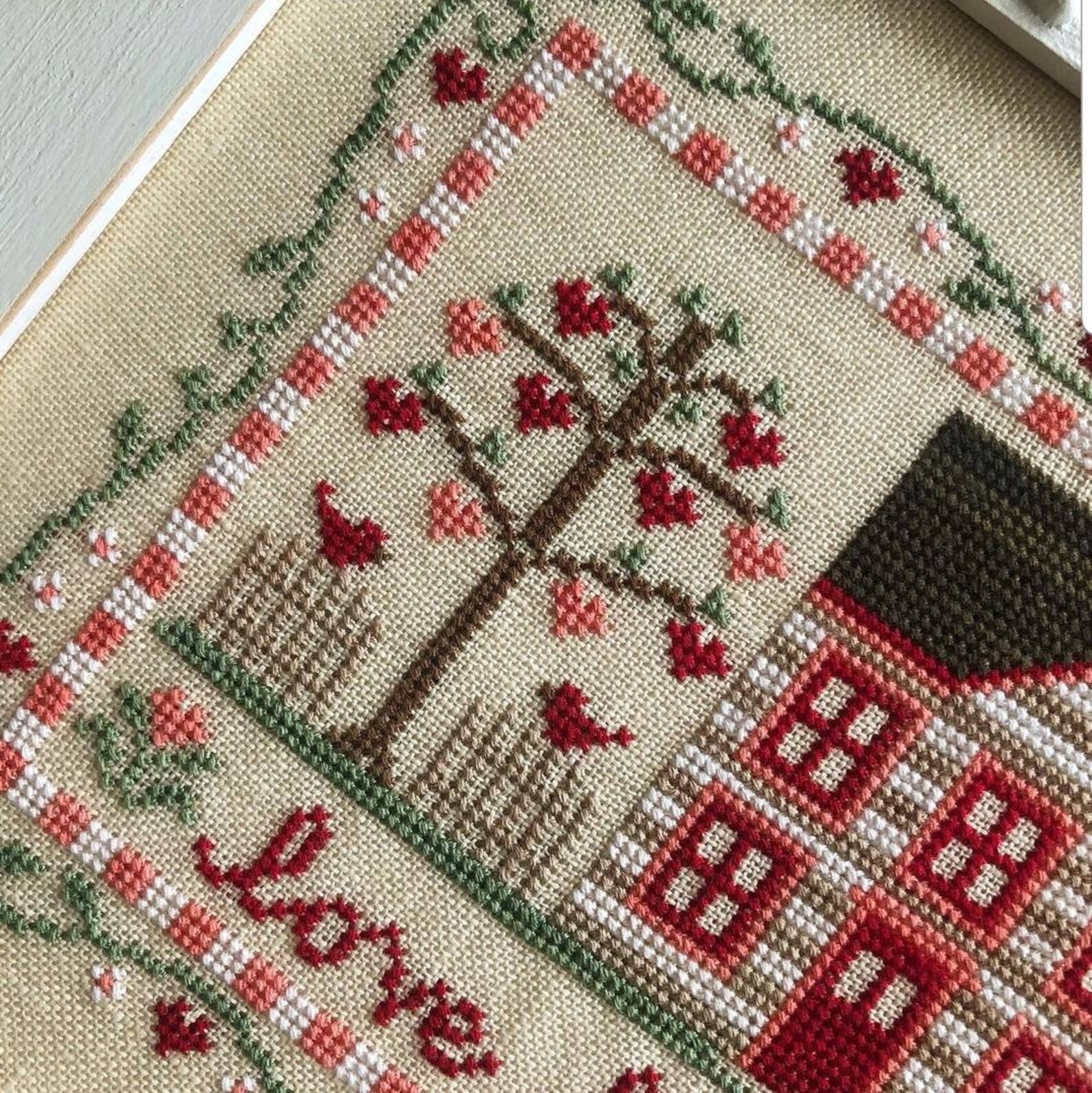 Country Cottage Needleworks LOVE LIVES HERE New Cross Stitch Etsy